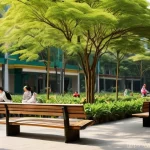 Home 20 휴먼스케일 도시계획의 국제적 비교 - **Prompt:** "A vibrant, human-centered park in the heart of a bustling Vietnamese city, reminiscent ...