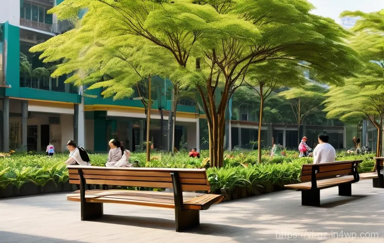 휴먼스케일 도시계획의 국제적 비교 - **Prompt:** "A vibrant, human-centered park in the heart of a bustling Vietnamese city, reminiscent ...