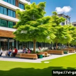Home 18 휴먼스케일 도시계획에서의 다양한 이해관계자 - **Vibrant Community Park in a Modern City**
A wide-angle shot of a bustling, beautifully landsca...