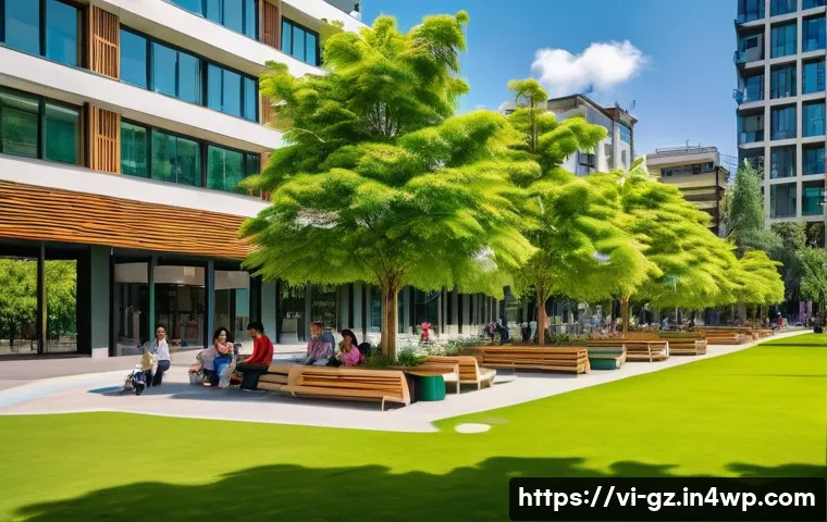 휴먼스케일 도시계획에서의 다양한 이해관계자 - **Vibrant Community Park in a Modern City**
A wide-angle shot of a bustling, beautifully landsca...